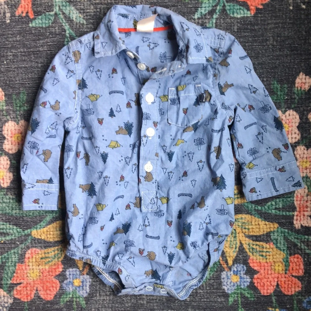 OshKosh Baby Button Down Onesies, 6-9 Months